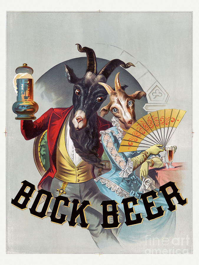 Bock Beer Usa Vintage Poster 1883 Drawing