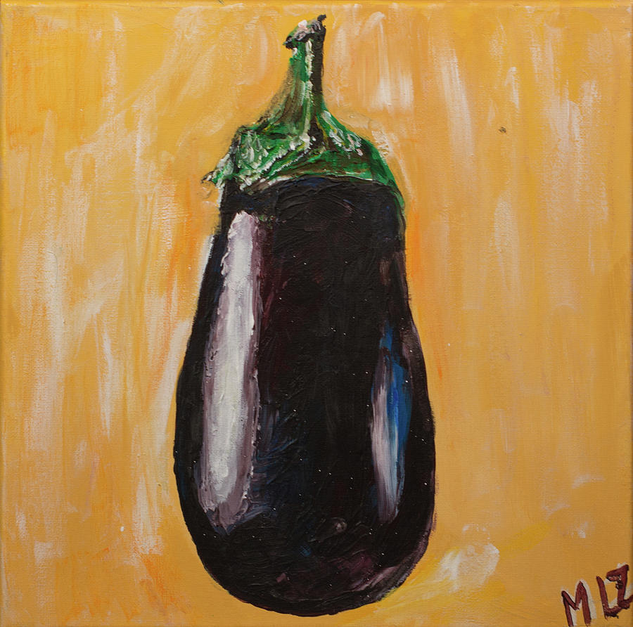 Fruit Painting - Bodacious Eggplant by Meliza Morris
