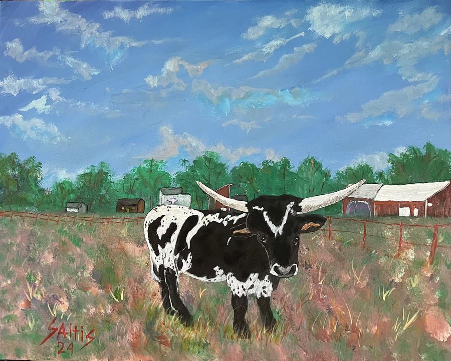 Bodacious the Bull Painting by Jim Saltis