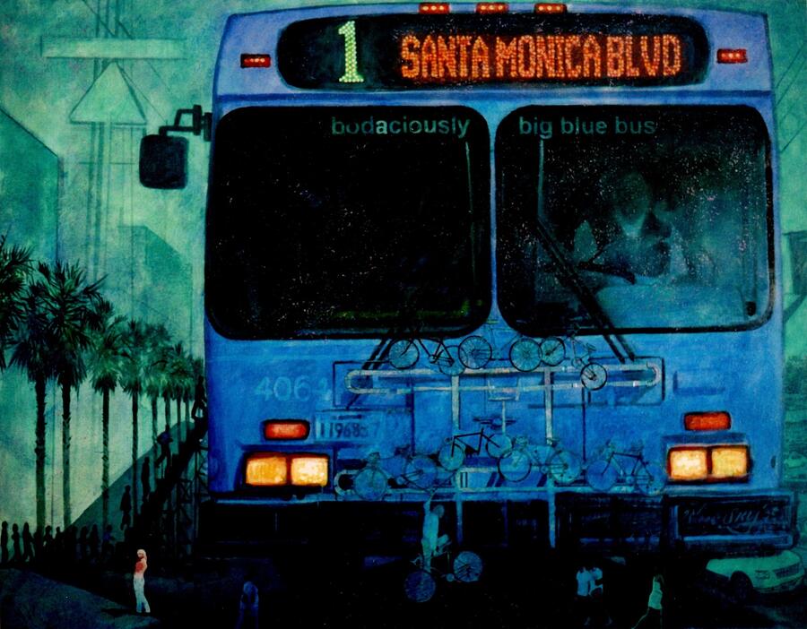 Bodaciously Big Blue Bus Painting by Blue Sky Bodaciously Big Blue Bus Painting by Blue Sky
