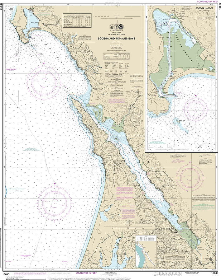 Bodega and Tomales Bay Nautical Chart 18643 Digital Art by John Gernatt ...