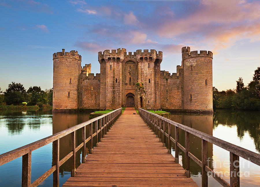 Bodiam Castle sunset, East Sussex, England, UK Photograph by Neale And Judith Clark