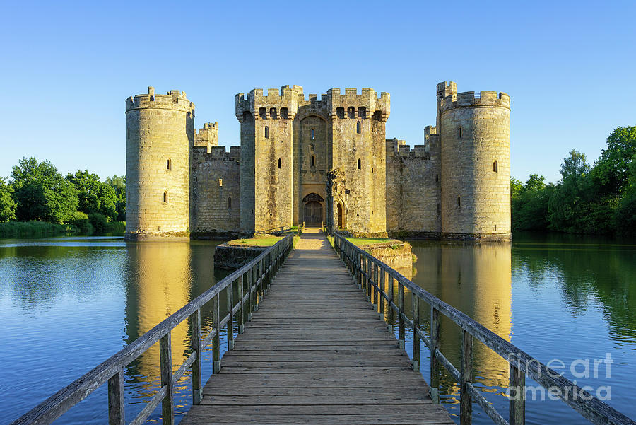 Castle Photograph - Bodiam Castle with drawbridge and moat, East Sussex, UK by Neale And Judith Clark