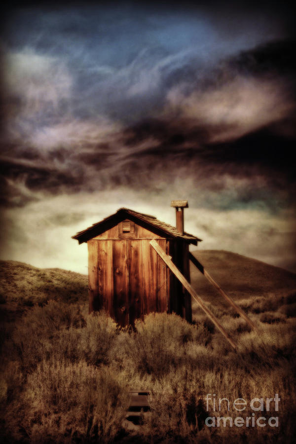 Bodie, ca. Ghost Town Outhouse in the Storm Photograph by Stephanie Laird