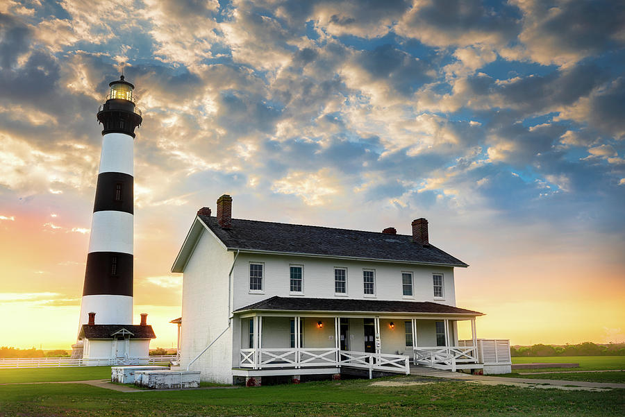 Bodie Island Lighthouse Amazing Sunrise OBX Outer Banks NC Photograph by Jordan Hill