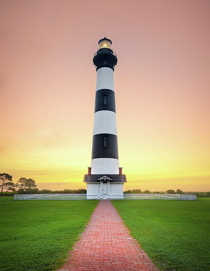 Bodie Island Lighthouse OBX Outer Banks NC Sunrise. Photograph by Jordan Hill