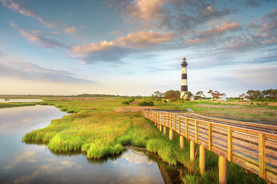 Bodie Island Lighthouse Sunrise OBX Outer Banks NC Photograph by Jordan Hill