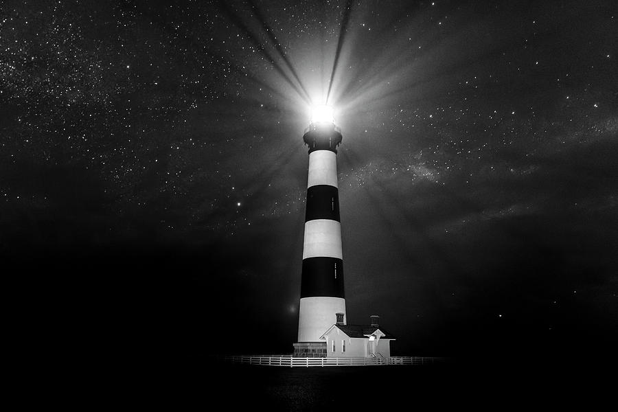 Bodie Lighthouse in Black and White Photograph by Norma Brandsberg
