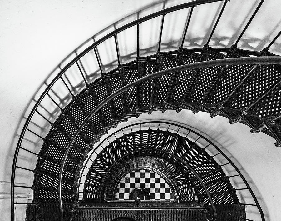 Bodie Lighthouse Stairs Photograph by Charles Hite