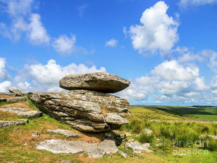 Bodmin Moor, Cornwall, with Logan Stone Photograph by Colin and Linda McKie