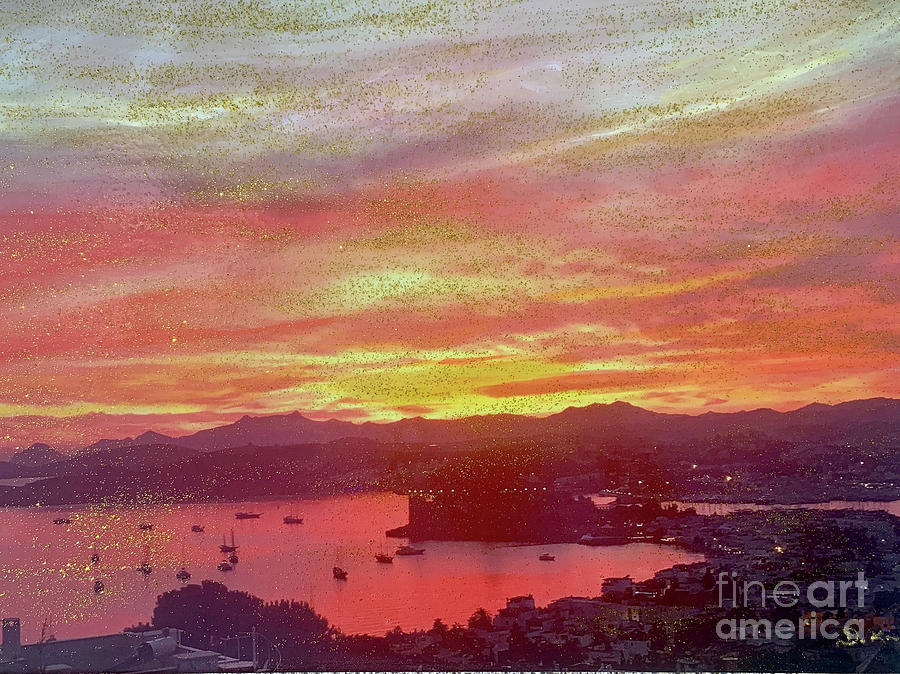 Bodrum Sunset Painting by Duygu Kivanc