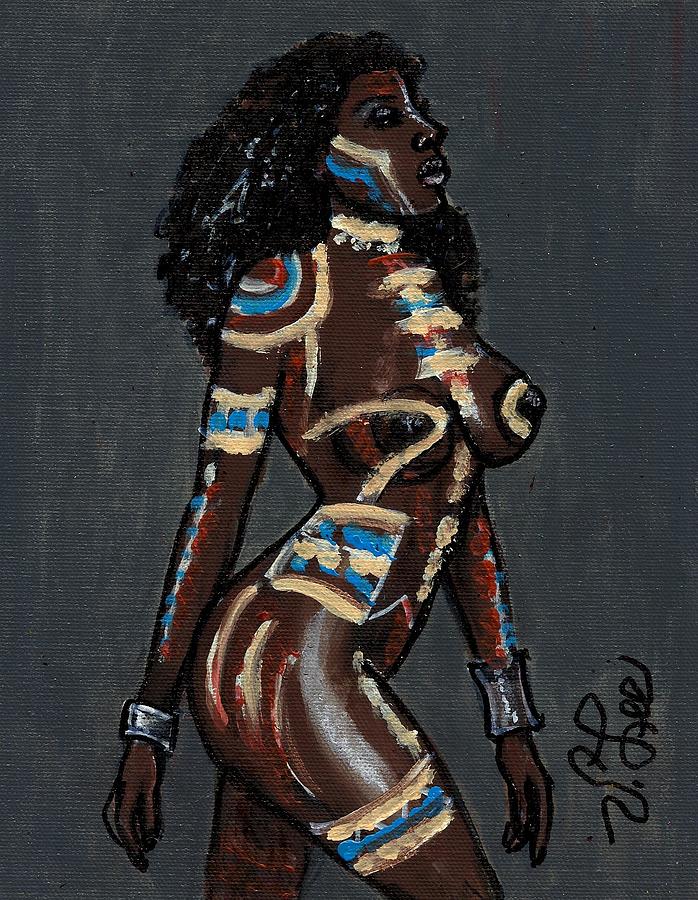 Body Painting on Ebony Painting by VLee Watson