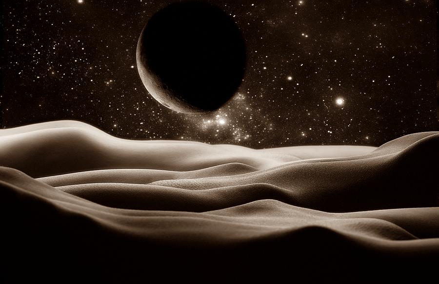 Abstract Photograph - Bodyscape - Starry Night Sepia by Marianna Mills