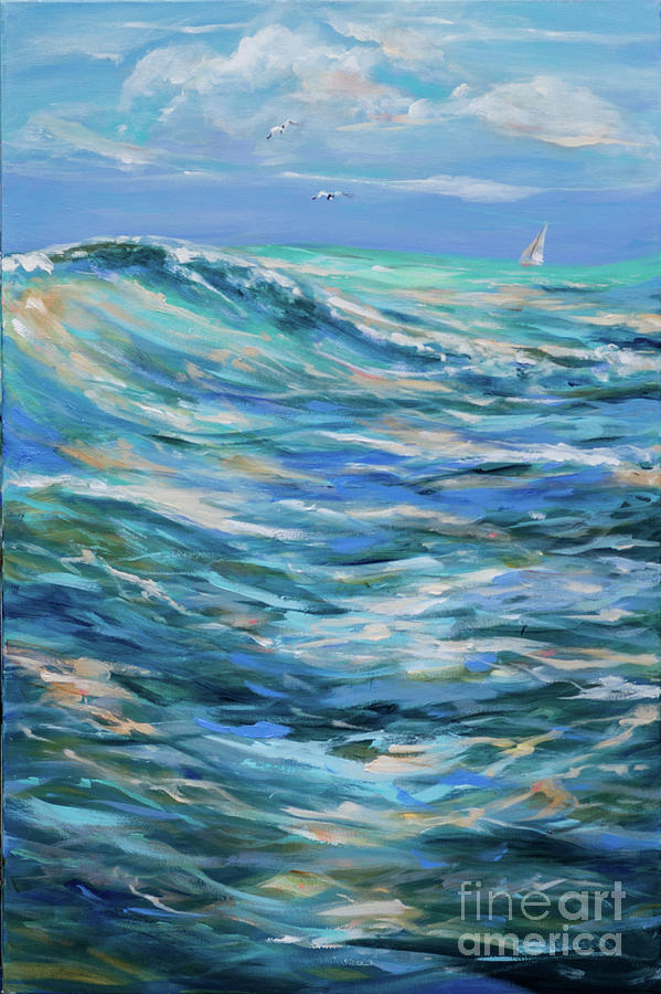 Bodysurfing North Painting by Linda Olsen