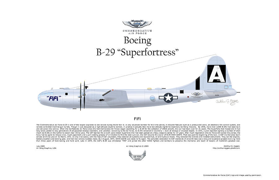 Boeing B-29 Superfortress FIFI Digital Art by Arthur Eggers