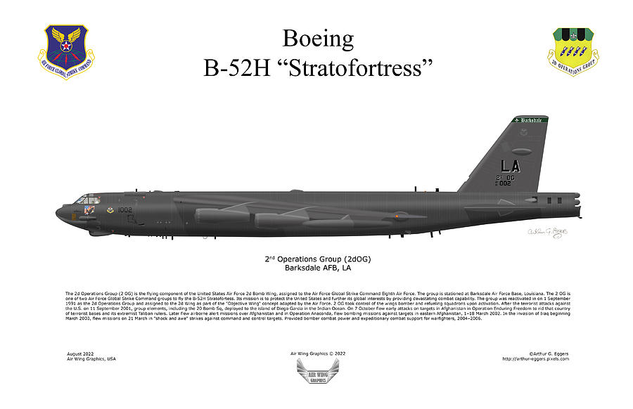 Boeing B-52H Stratofortress Digital Art By Arthur Eggers | Pixels