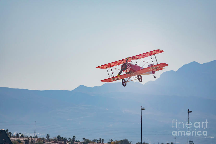 Las Vegas Photograph - Boeing-Stearman Model 75 demo in USAF Air show at Nellis Air For by Chon Kit Leong