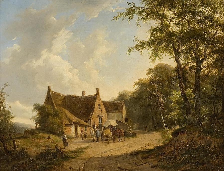 Boerderij aan zandweg Painting by Frans Arnold Breuhausde Groot | Pixels