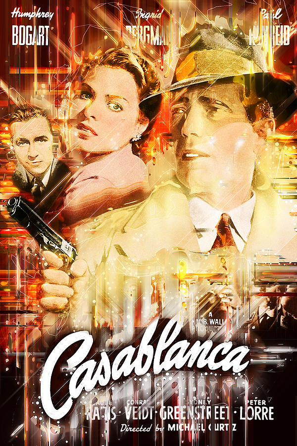 Bogart - Bregman - Henreid in Casablanca Mixed Media by Pheasant Run Gallery