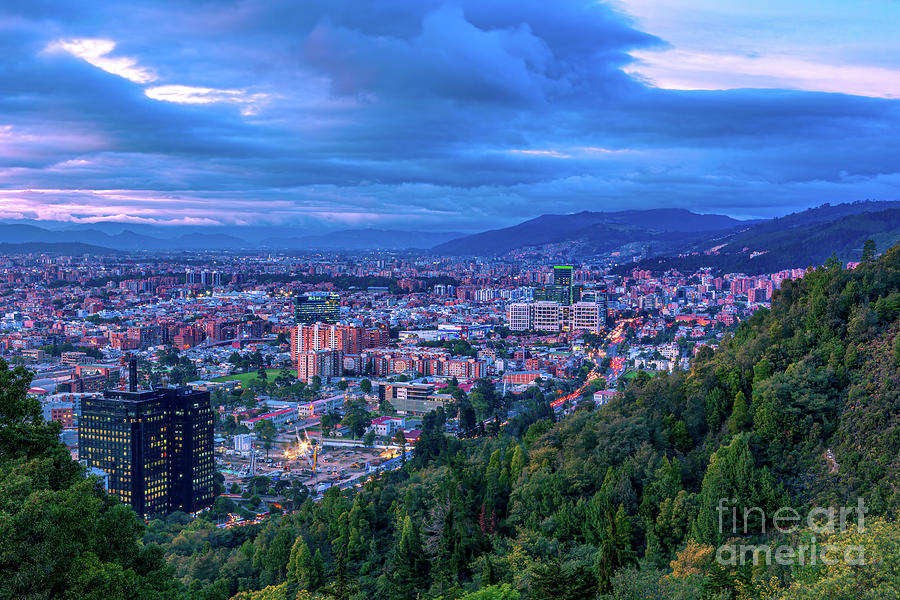 Bogota, Colombia - High Angle Panoramic View Of The North Of The City ...