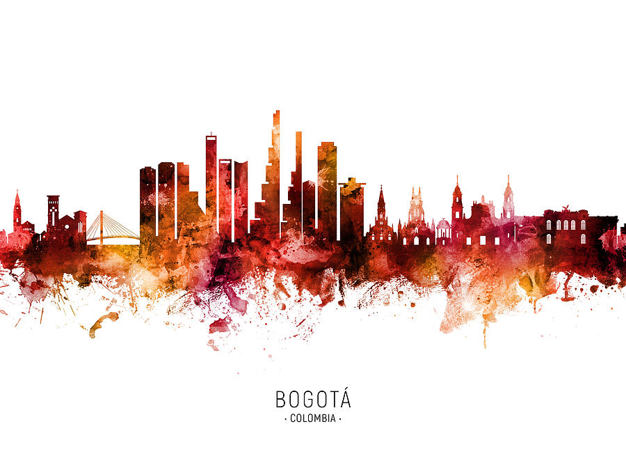 Bogota Colombia Skyline #63 Digital Art by Michael Tompsett