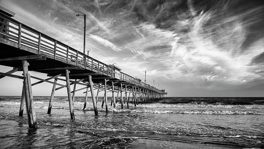 Black And White Photograph - Bogue Inlet in Black and White by Bob Decker