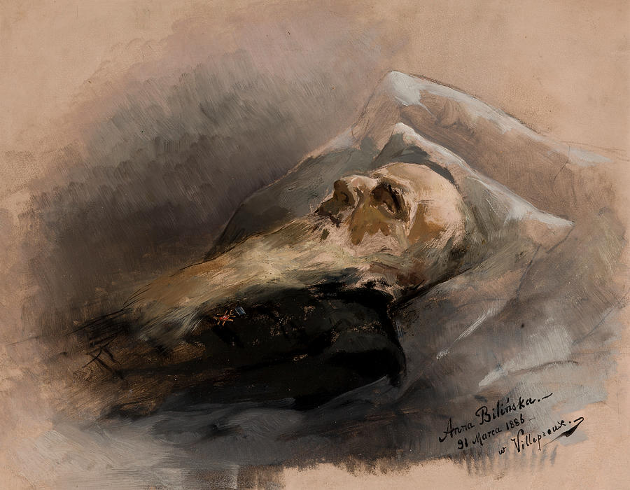 Bohdan Zaleski on His Deathbed Painting by Anna Bilinska