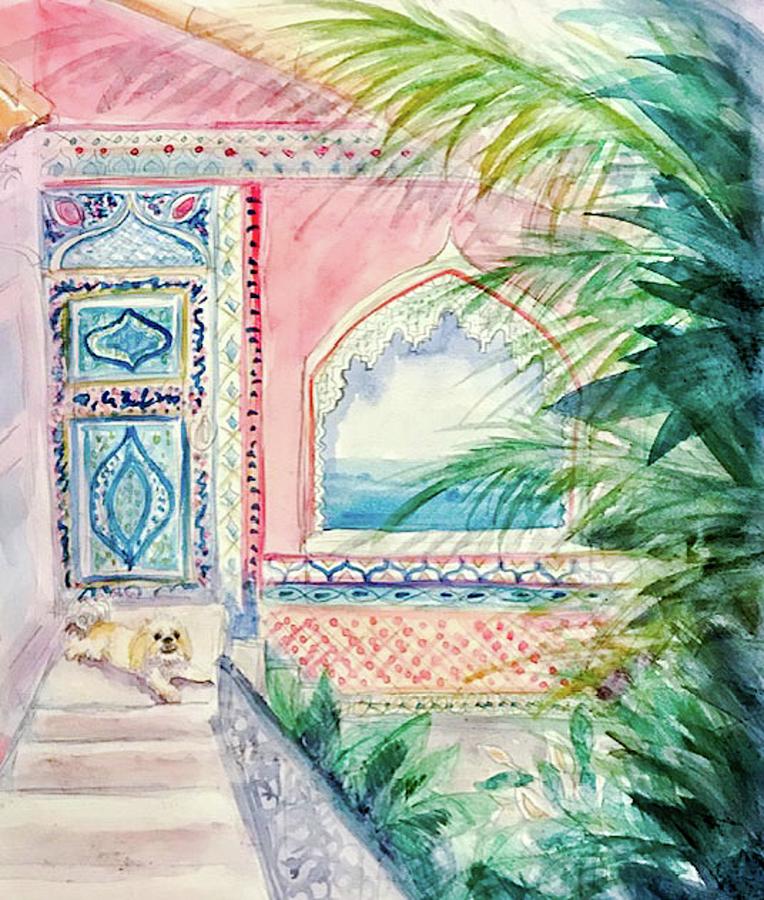 Bohemian Courtyard Painting by Ashley Kujan