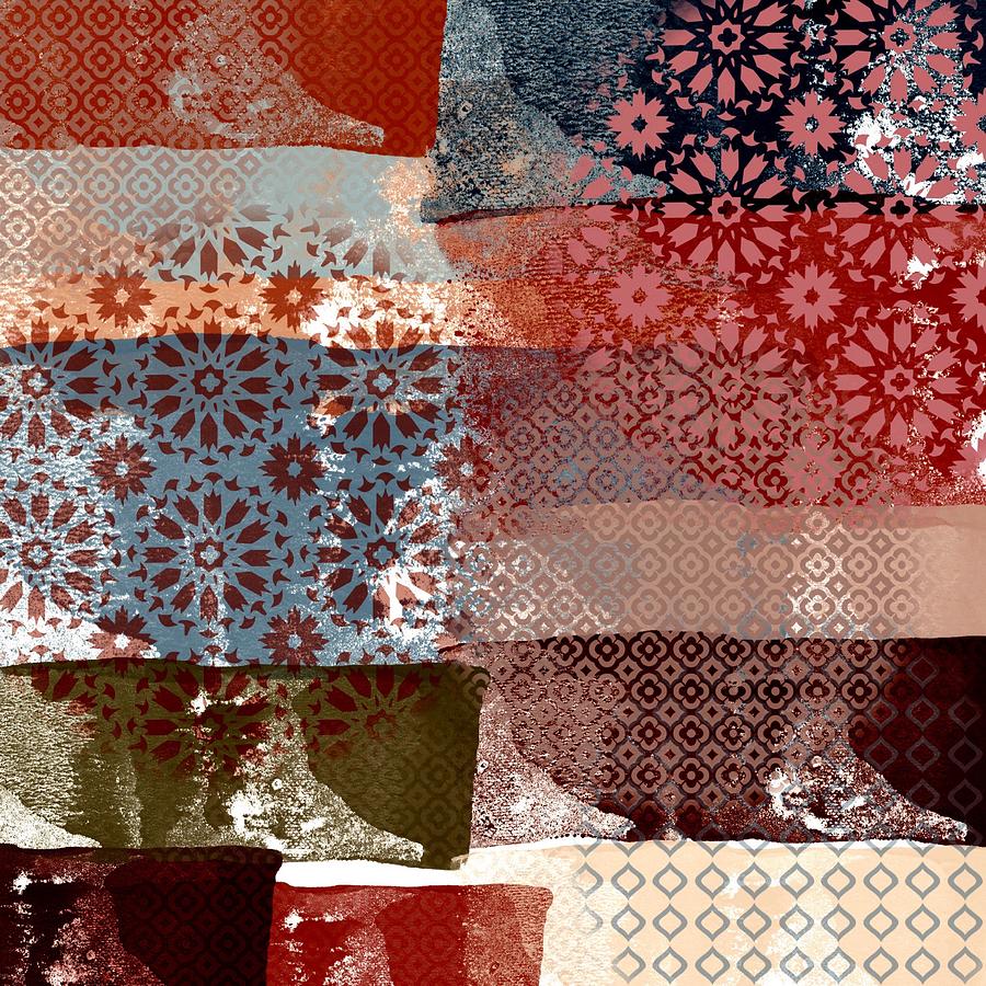 Bohemian Patchwork Art and Home Decor Mixed Media by Bonnie Bruno