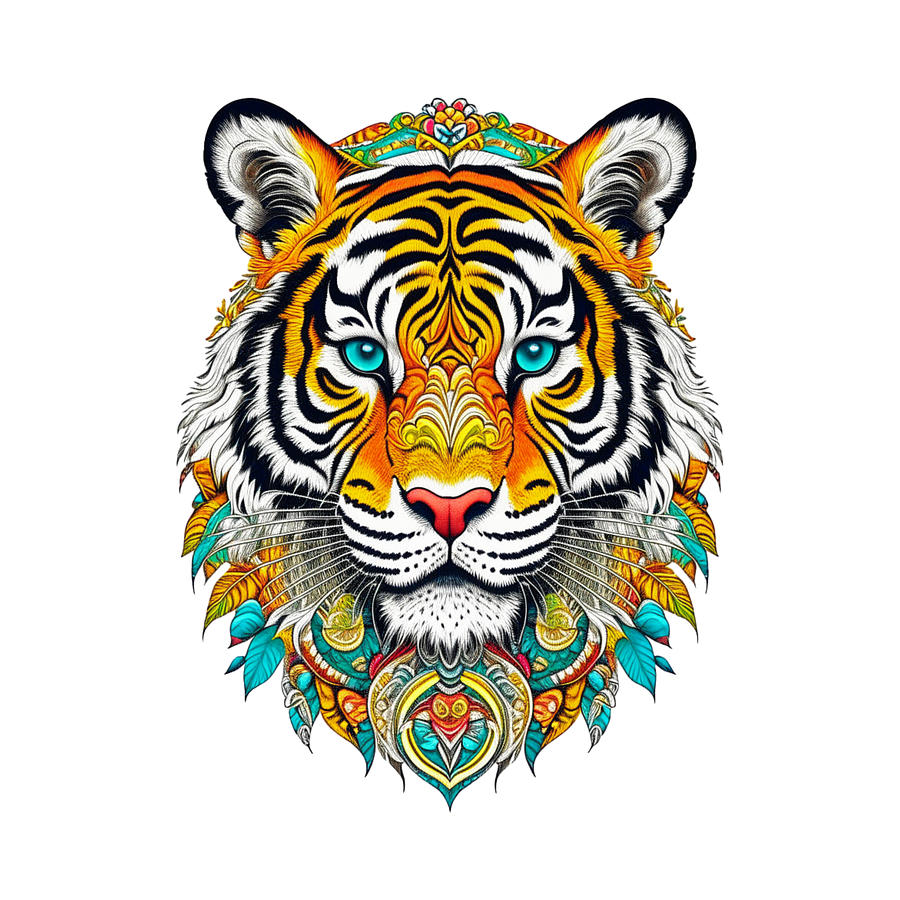 Boho Bohemian Hippie Tiger Digital Art by Peter Ogden Gallery
