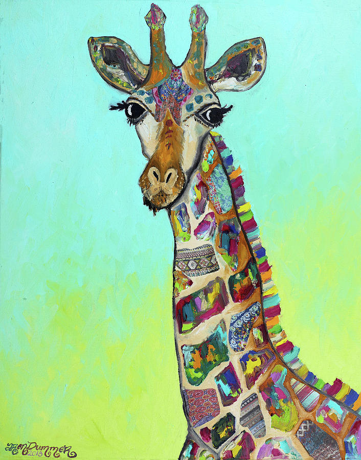 Boho Giraffe Painting by Aren Dummer - Fine Art America
