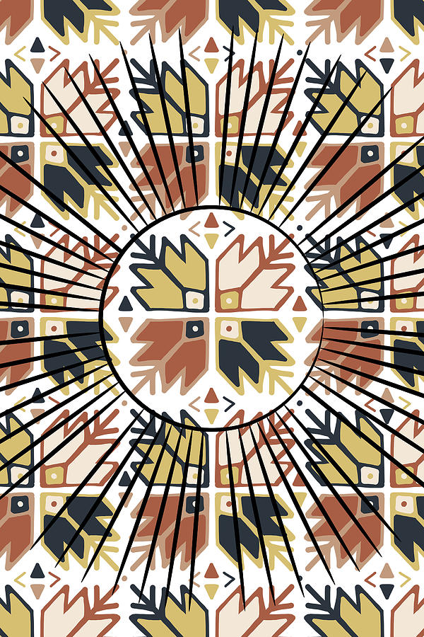 Boho Pattern with Sun Digital Art by N Kirouac