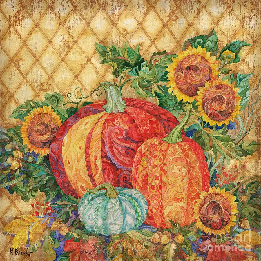 Pumpkin Painting - Boho Pumpkins by Paul Brent
