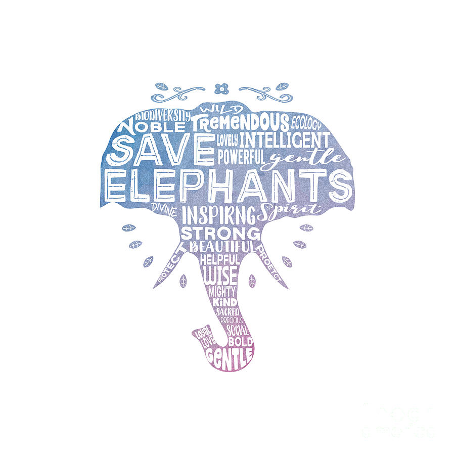 Boho Save Elephants Digital Art by Laura Ostrowski
