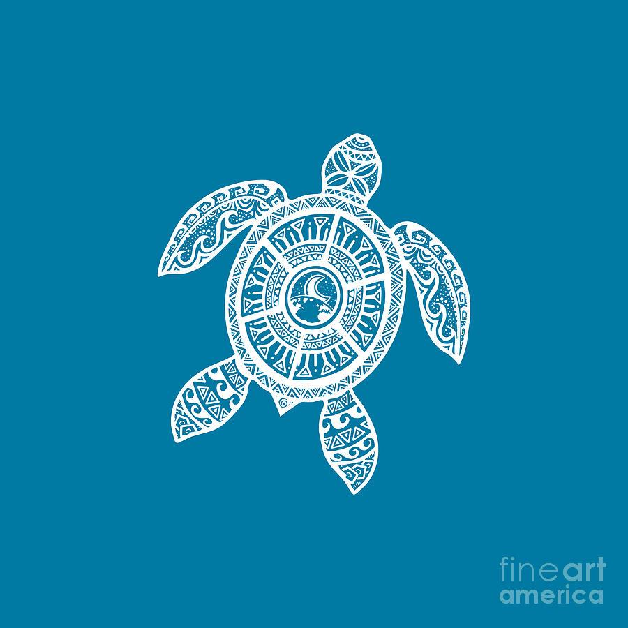 Boho Sea Turtle Digital Art by Laura Ostrowski