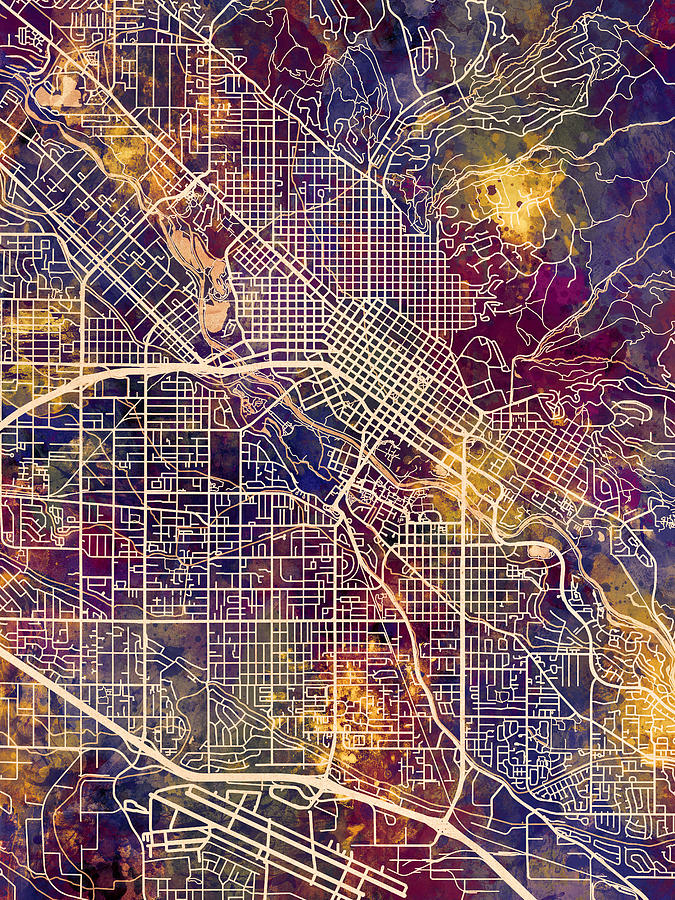 Boise Idaho City Street Map #56 Digital Art by Michael Tompsett
