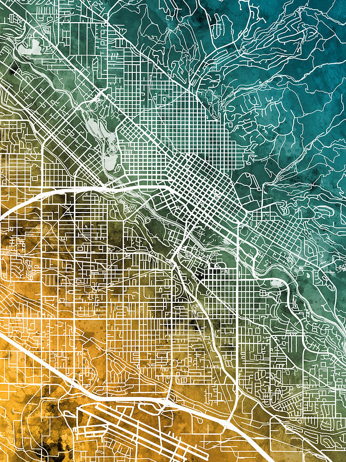 Boise Idaho City Street Map #59 Digital Art by Michael Tompsett