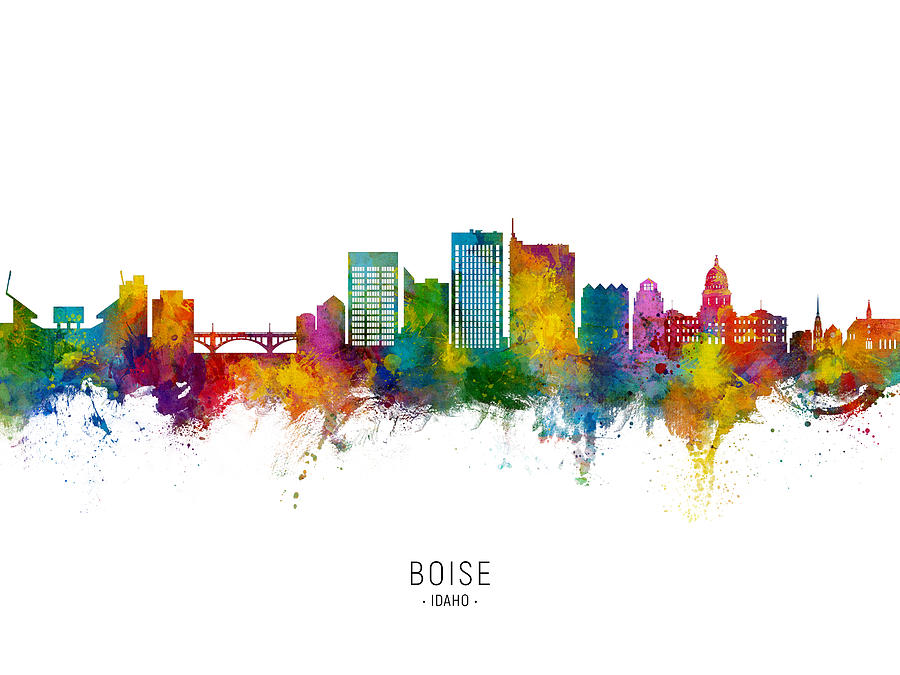 Boise Idaho Skyline Digital Art by Michael Tompsett