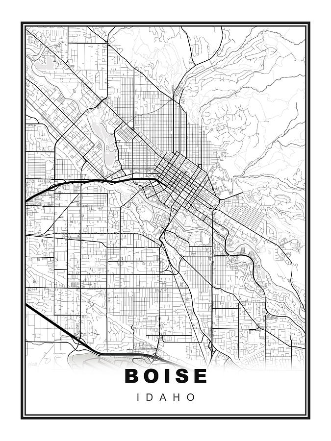 Boise Map Digital Art by Ipsita Das - Fine Art America