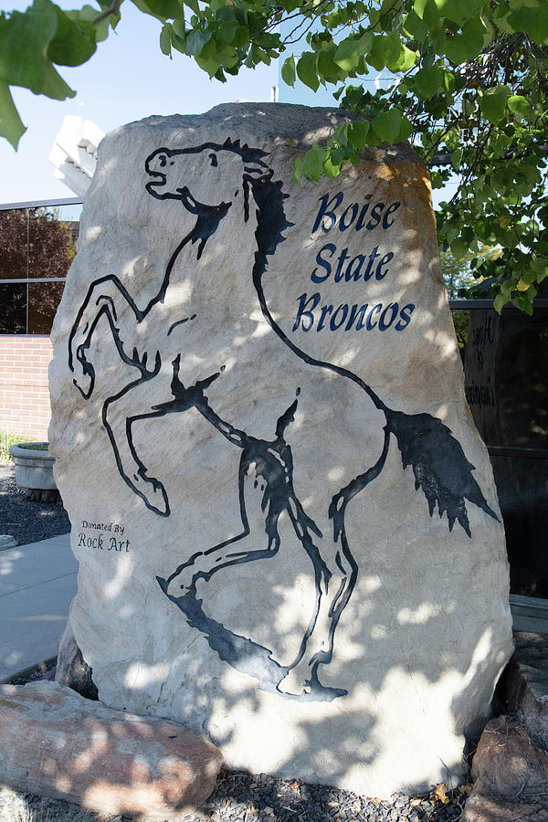 Boise State University Broncos stone statue Photograph by Eldon McGraw