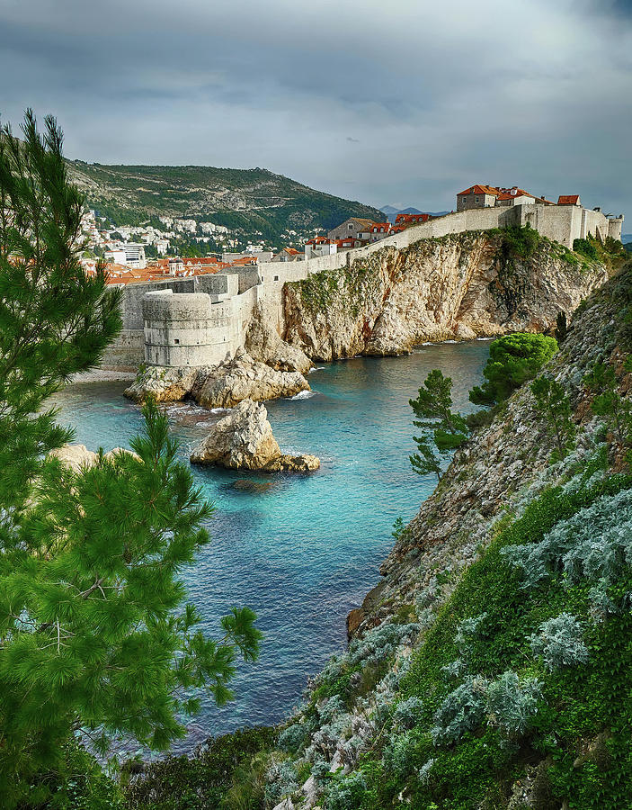 Bokar Fortress and medieval walls of  Dubrovnik Photograph by Steve Estvanik