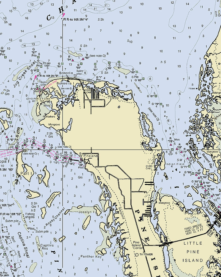 Bokeelia Florida Nautical Chart Digital Art by Sea Koast Pixels