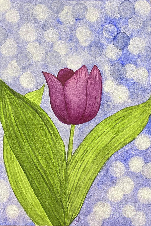 Bokeh Tulip Painting by Lisa Neuman