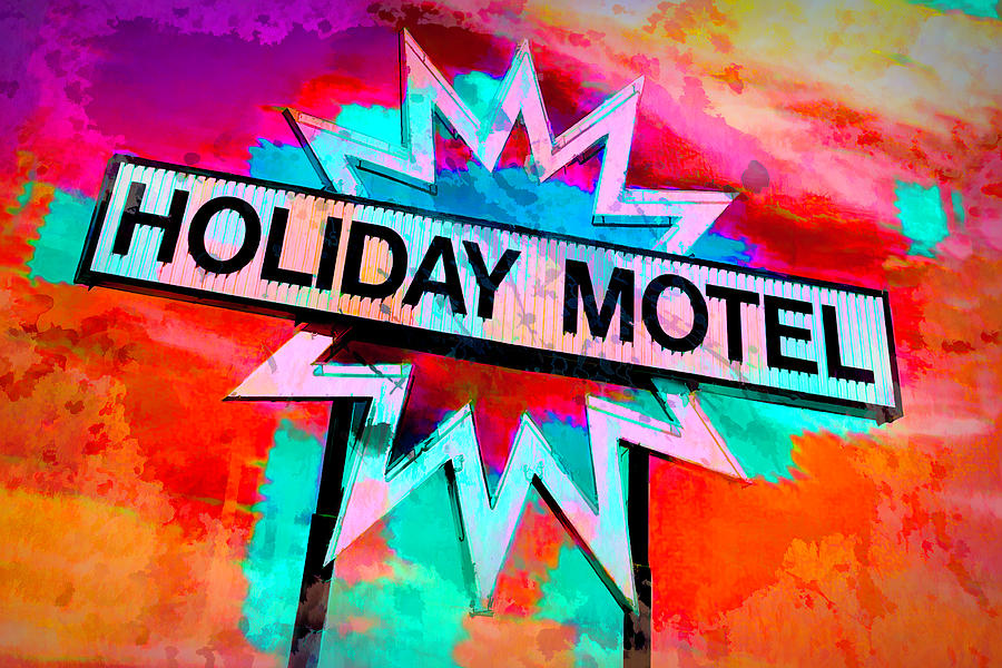 Bold And Bright Holiday Motel Sign Photograph