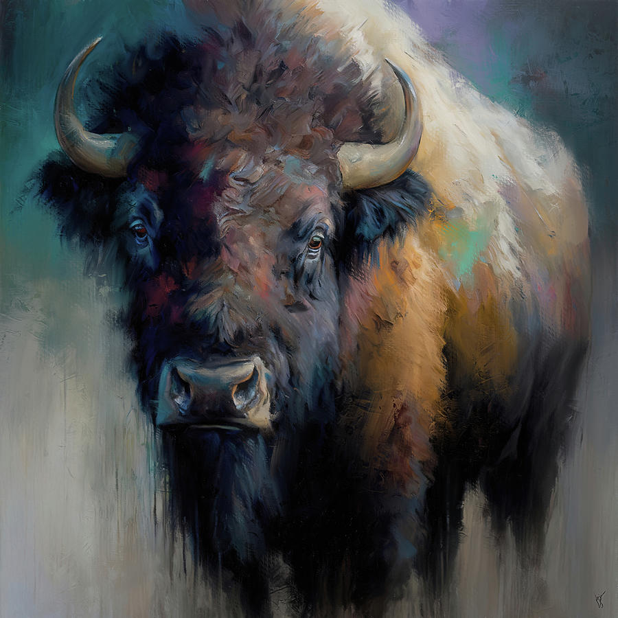 Bold Bison Painting by Jai Johnson