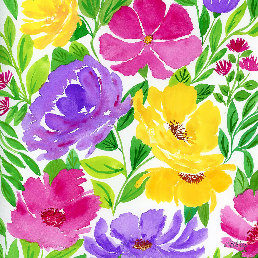 Flower Painting - Bold Blooms by Della Terry