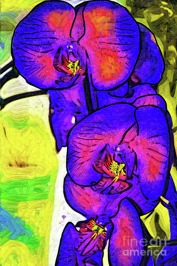 Bold Blue Orchid Digital Art by Kirt Tisdale