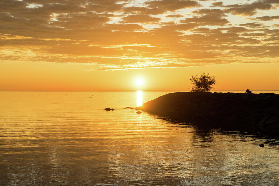 Bold Brilliance - a Glorious Sunrise on Lake Ontario in Toronto Photograph by Georgia Mizuleva