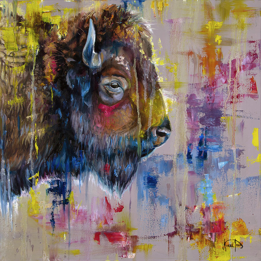 Buffalo Painting - Bold Buff by Averi Iris