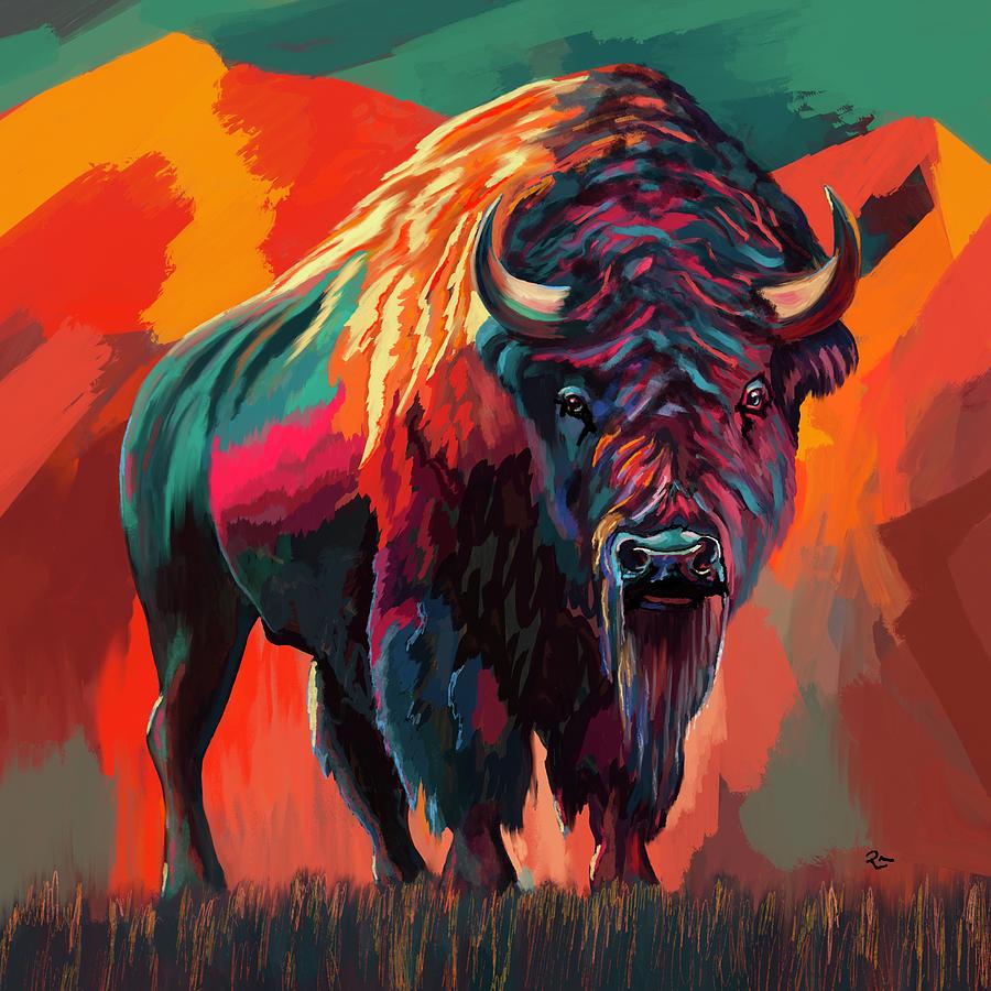 Bold Buffalo Digital Art by Mark Ross